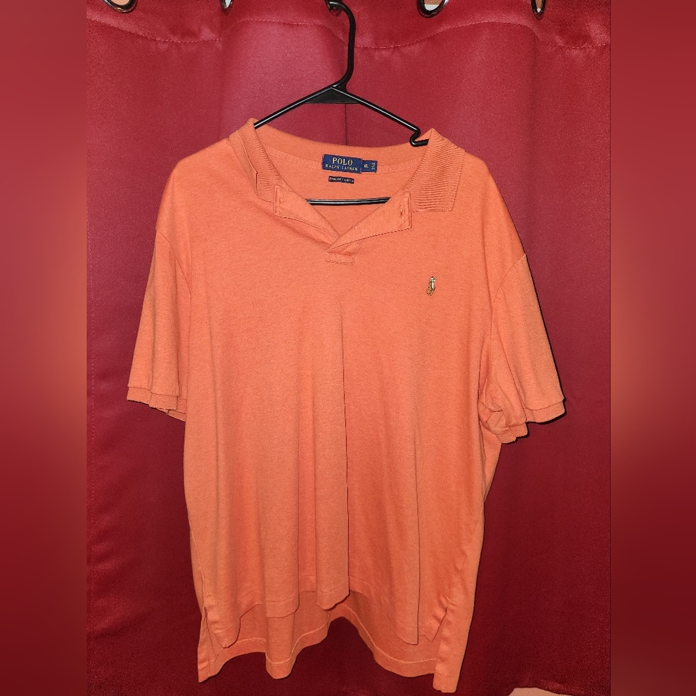 Polo by Ralph Lauren Men's Orange Polo Shirt